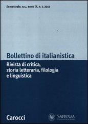 Bollettino di italianistica. Rivista di critica, storia letteraria, filologia e linguistica (2012)