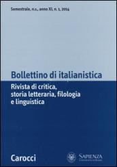 Bollettino di italianistica. Rivista di critica, storia letteraria, filologia e linguistica (2014)