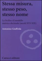 Stessa misura, stesso peso, stesso nome. La Sicilia e il modello metrico decimale (secc. XVI-XIX)