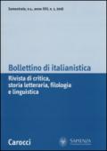 Bollettino di Italianistica (2016)