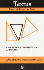 Textus. English studies in Italy (2016). 3: Late modern English norms and usage