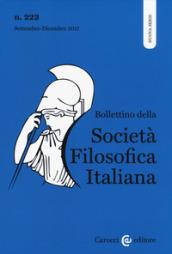 Bollettino società filosofica italiana (2017). 3: Settembre-dicembre