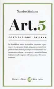 Costituzione italiana: articolo 5