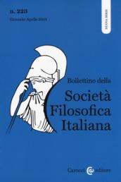 Bollettino della società filosofica italiana. Nuova serie (2018). 223: Gennaio-aprile