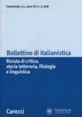 Bollettino di italianistica. Rivista di critica, storia letteraria, filologia e linguistica (2018). Vol. 2