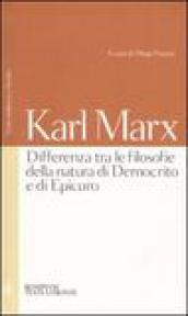 Differenza tra le filosofie della natura di Democrito e di Epicuro. Testo tedesco a fronte