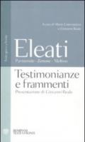 Testimonianze e frammenti. Testo greco a fronte