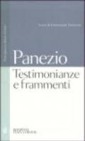 Testimonianze e frammenti. Testo greco e latino a fronte