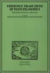 Edizioni e traduzioni di testi filosofici. Esperienze di lavoro e riflessioni