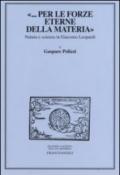 «... per le forze eterne della materia». Natura e scienza in Giacomo Leopardi