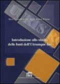 Introduzione allo studio delle fonti dell'utrumque ius