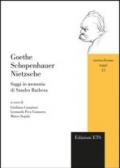 Goethe Schopenhauer Nietzsche. Saggi in memoria di Sandro Barbera