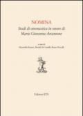 Nomina. Studi in onomastica in onore di Maria Giovanna Arcamone