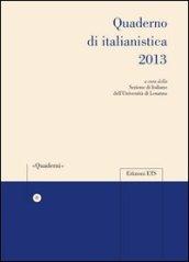 Quaderno di italianistica 2013