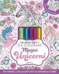 Caleidoscopio da colorare. Magici unicorni. Ediz. illustrata. Con 2 colle glitterate. Con 4 pennarelli