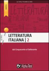 Letteratura italiana. 2.Dal Cinquecento al Settecento