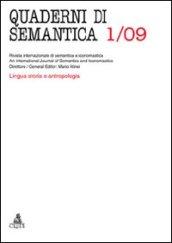 Quaderni di semantica (2009). 1.