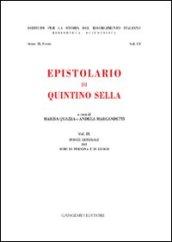 Epistolario di Quintino Sella. Indice generale dei nomi di persona e di luogo