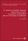 Le autonomie territoriali e funzionali nella provincia di Cuneo in prospettiva transfrontaliera (alla luce del principio di sussidiarietà)