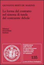 La forma del contratto nel sistema di tutela del contraente debole