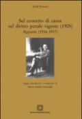 Sul concetto di causa nel diritto penale vigente (1905). Appunti (1916-1917)