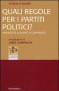Quali regole per i partiti politici? Esperienze europee a confronto
