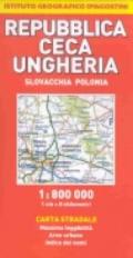 Ungheria, Repubblica Ceca, Polonia, Slovacchia 1:800.000