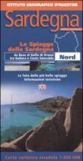 Sardegna. Nord 1:200.000. Le spiagge della Sardegna. Ediz. italiana e inglese