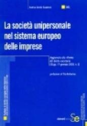 La società unipersonale nel sistema europeo delle imprese