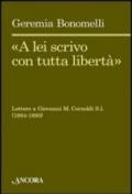 «A lei scrivo con tutta libertà». Lettere a Giovanni M. Cornoldi S. I. (1884-1890)
