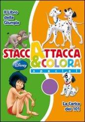 Il libro della giungla-La carica dei 101. Staccattacca e colora special. Con adesivi