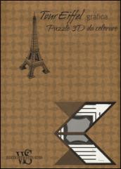 Tour Eiffel grafica. Puzzle 3D da colorare