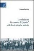 Le definizioni del concetto di «popolo» nelle fonti tedesche antiche