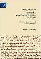 Cecilio di Calatte. Frammenti di critica letteraria, retorica e storiografia