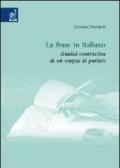 La frase in italiano. Analisi contrastiva di un corpus di parlato