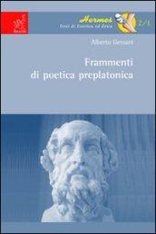 Frammenti di poetica preplatonica