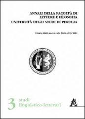 Annali della Facoltà di lettere e filosofia dell'Università degli Studi di Perugia. 2ª sezione di studi storico-antropologici (2005-2006). 43.