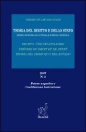 Teoria del diritto e dello stato. Potere negativo e costituzioni boliviane