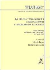 La delega «Taglialeggi»: i passi compiuti e i problemi da sciogliere. Atti del Seminario svoltosi alla Luiss Guido Carli (Roma, 1 aprile 2008)