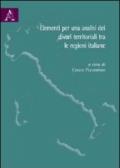 Elementi per una analisi dei divari territoriali tra le regioni italiane