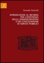 Introduzione al ricorso per l'efficienza delle amministrazioni e dei concessionari di servizi pubblici