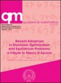 Recent advances in nonlinear optimization and equilibrium problems. A tribute to Marco D'Apuzzo
