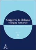 Quaderni di filologia e lingue romanze. Ricerche svolte nell'Università di Macerata. Con CD-ROM: 26