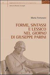 Forme, sintassi e lessico nel «Giorno» di Giuseppe Parini