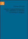 Profili «amministrativistici» dall'arbitrato in materia di contratti pubblici