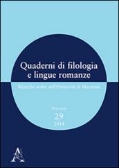 Quaderni di filologia e lingue romanze. Ricerche svolte nell'Università di Macerata (2014). Con CD-ROM: 29