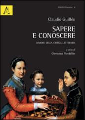 Sapere e conoscere. Dimore della critica letteraria