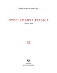 Supplementa Italica. Nuova serie (2019). Vol. 31