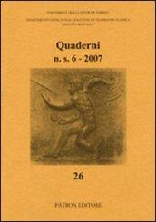 Quaderni del Dipartimento di filologia linguistica e tradizione classica (2007)