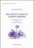 Per Giosue Carducci lezioni disperse
